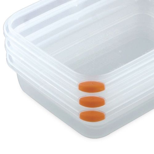  STERILITE Sterilite 03221106 Ultra Seal 8.3 Cup Food Storage Container, Clear Lid and Base with Tangerine Accents, 6-Pack