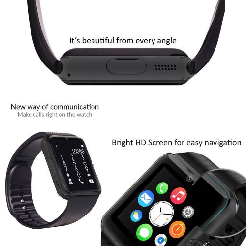  InDigi Indigi GSM GT8 Unlocked Smart Watch & Phone wActivity Tracker for iPhone and Android Smartphone