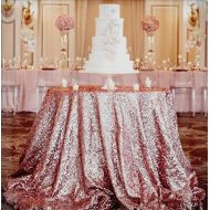 TRLYC 120 Round Blush Wedding Sequin Table Cloth Shimmer Blush Fabric on Sale