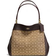 COACH Small Lexy Shoulder Bag in Signature Jacquard Brown Khaki 67623