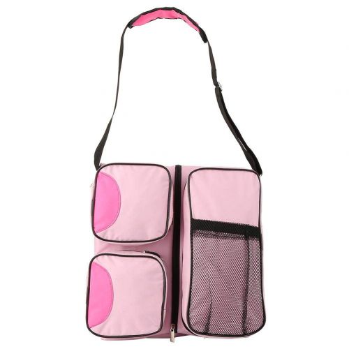  Zerodis Portable Crib,Oxford Cloth Foldable Multi-Pocket Large Size Tote Reusable Bassinet Bottle Travel Bag for Newborns Baby Infant(Beige)