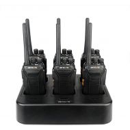 Retevis RT27 2 Way Radio Long Range Rechargeable License-Free 22 Channel FRS UHF Two-Way Radios(6 Pack) with Six Way Multi Gang Charger