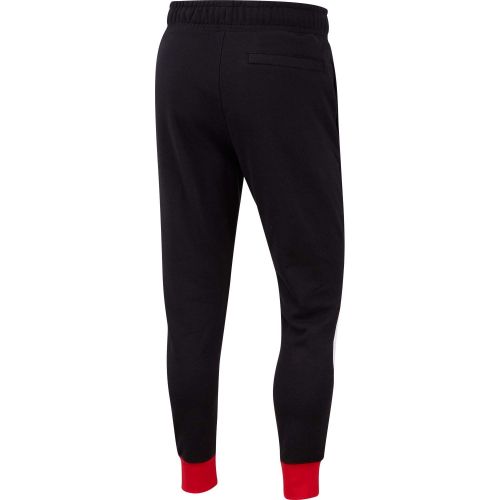 나이키 Nike Mens HBR Large Swoosh Jogger Sweatpants Black/White/University Red BQ6467-011 Size Medium