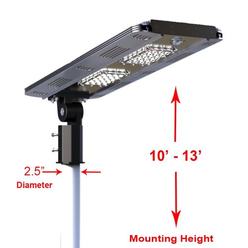  ELEDing Solar/Hybrid Energy Efficient LED Ultra-Powerful Self-Contained Smart Commercial Residential Lighting w/Mounting System for Building Parking lots Bike Path Street (12W)