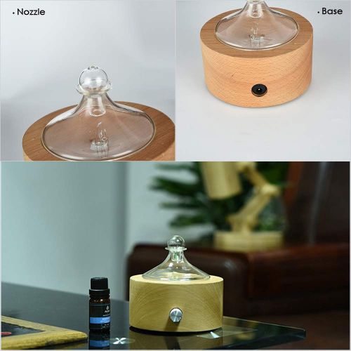  Caseceo Essential Oil Aromatherapy Diffuser, Wood Base Waterless Nebulizer Diffuser for Home Yoga Spa