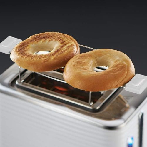  Besuchen Sie den Russell Hobbs-Store Russell Hobbs Toaster Inspire White, Hochglanz-Kunststoff, Lift and Look Funktion, bis zu 6 einstellbare Braunungsstufen, extra breite Toastschlitze, Broetchenaufsatz, 24370-56, wei