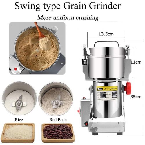  CGOLDENWALL 300g stainless steel electric high-speed grain grinder mill family medicial powder machine commercial Cereals grain Mill Herb Grinder,pulverizer 110v gift for mom, wife