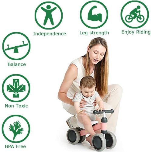  Ancaixin Baby Balance Bikes Bicycle Children Walker 6-24 Months Toys for 1 Year Old No Pedal Infant 4 Wheels Toddler First Birthday Christmas Thanksgiving Gift