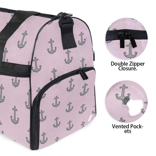  All agree Anchor Ocean Pattern Gym Bags for Men&Women Duffel Bag Weekender Bag with Shoe Compartment