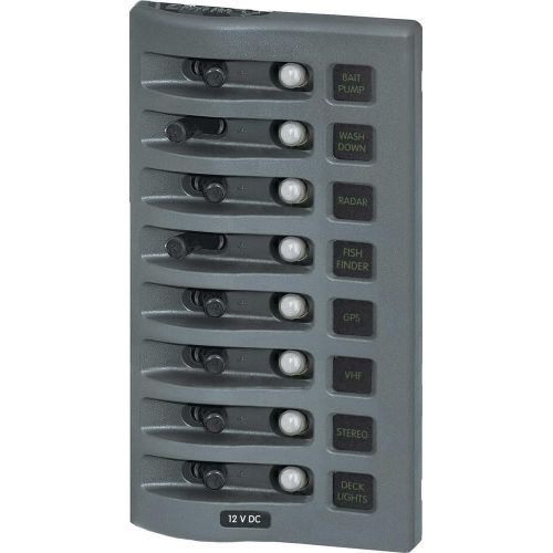  Blue Sea Systems 4378 Weatherdeck Water Resistant Circuit Breaker Panel - 8 Position - Grey
