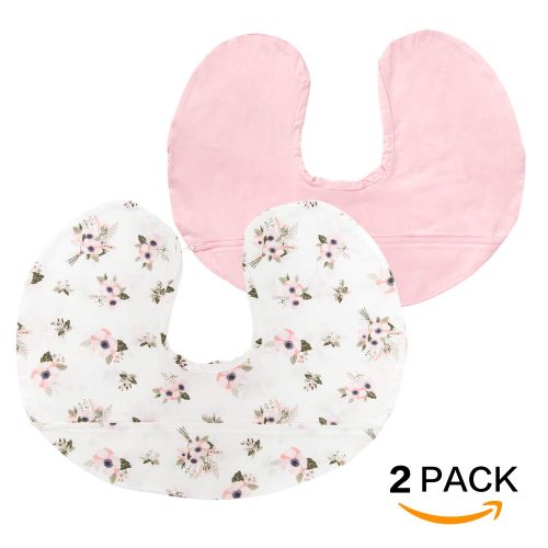  [아마존베스트]TILLYOU Large Zipper Personalized Nursing Pillow Cover, 100% Egyptian Cotton Soft Hypoallergenic Feeding Pillow Slipcovers for Baby Girls Boys, Fits Standard Infant Support Pillows
