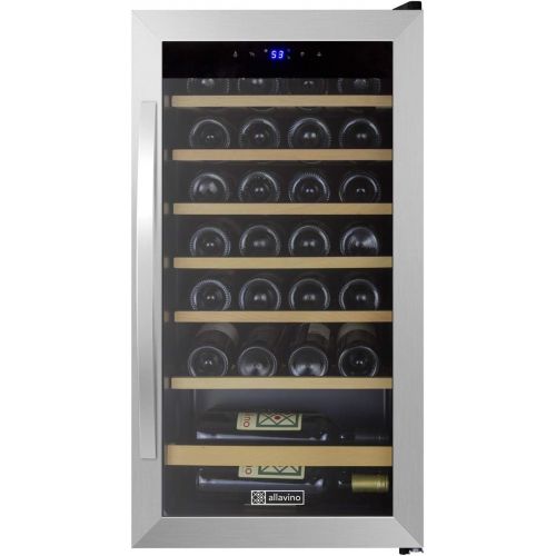  Allavino CDWR28-1SWT Wine Refrigerator, 28 Bottle, Stainless Steel