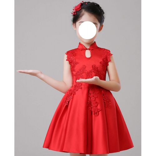  LittleNaNa-Cloth-childrenscostume Spring Girls Cheongsam Princess Dress Flower Costumes Embroidered Dress