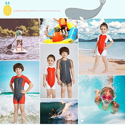  Gogokids Boys Girls One Piece Swimsuit - Kids Short Sleeves Swimwear UPF 50+ UV Wetsuits