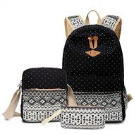 Amazon.com | WSLCN Canvas Backpacks Set Girls School Bags Zipped Daypack Travel Satchel Shoulder Messenger Bag Kids Shoulder Bag Rucksack Laptop Casual Shoulder Bag Pencil Case Azt