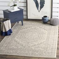 Safavieh Adirondack Collection ADR108B Ivory and Silver Oriental Vintage Medallion Square Area Rug (4 Square)