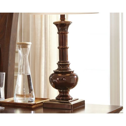 Signature Design by Ashley Ashley Furniture Signature Design - Oakleigh Metal Table Lamps - Set of 2 - Bronze