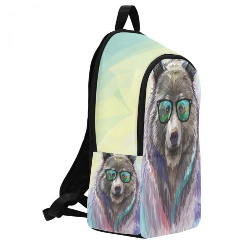  InterestPrint Animal Hipster Bear Casual Backpack School Bag Travel Daypack