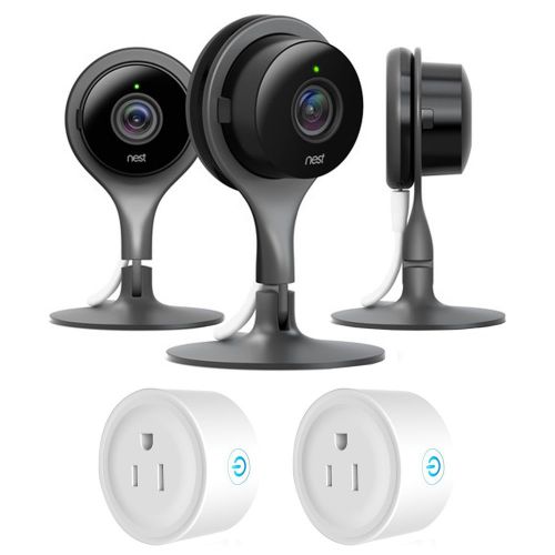  Nest NC1104US Indoor Security Camera (Pack of 3) with Deco Gear 2 Pack WiFi Smart Plug