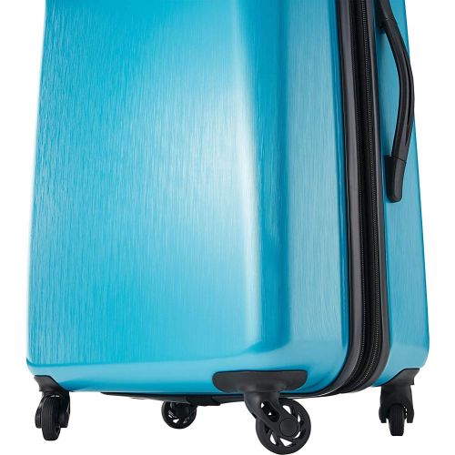  American Tourister Moonlight Expandable Hardside Checked Luggage with Spinner Wheels, 28 Inch, Ascending Garden Rose Gold