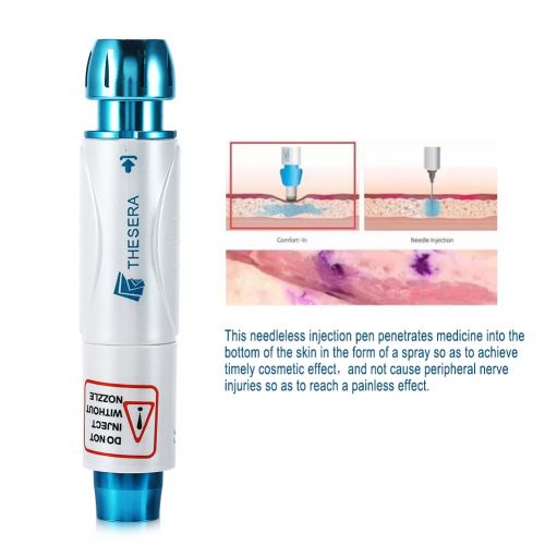  Professional Noninvasive Nebulizer Hyaluronic Acid Syringe, Needle Free Pen Hyaluronic Acid Micro Injector Skin Care Rejuvenation Whitening Moisture Beauty Salon