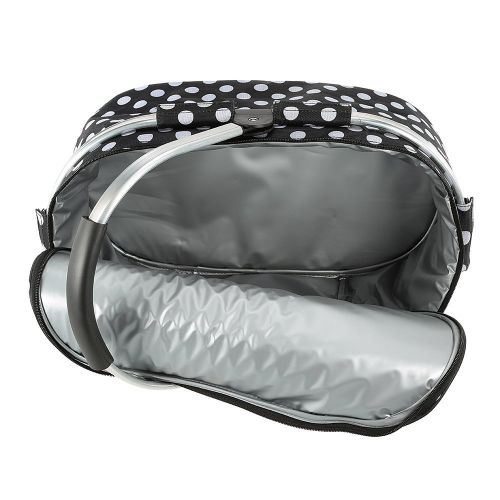  TOMSHOO 30L Foldable Picnic Basket Insulated Storage Shopping Basket Folding Aluminum Handle 46 25 24cm Outdoor
