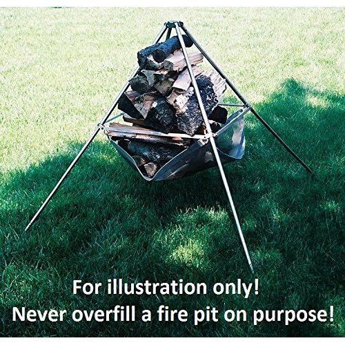  Fire To Go BLOW OUT SALE! The Wanderer 35 Inch Stainless Steel FOLDING Portable Fire Pit MADE IN AMERICA!