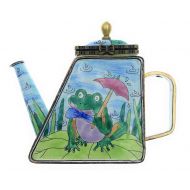 Kelvin Chen Enameled Miniature Tea Pot - Frog on Lily Pad