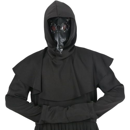  Xcoser xcoser Plague Doctor Mask & Costume Robe Cloak Outfit for Adult Halloween Clothing Black