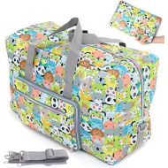 [아마존 핫딜] WFLB Large Foldable Travel Duffel Bag Cute Floral Tote Handbag Shoulder Weekend Overnight Carry On Luggage Duffle For Women Girls