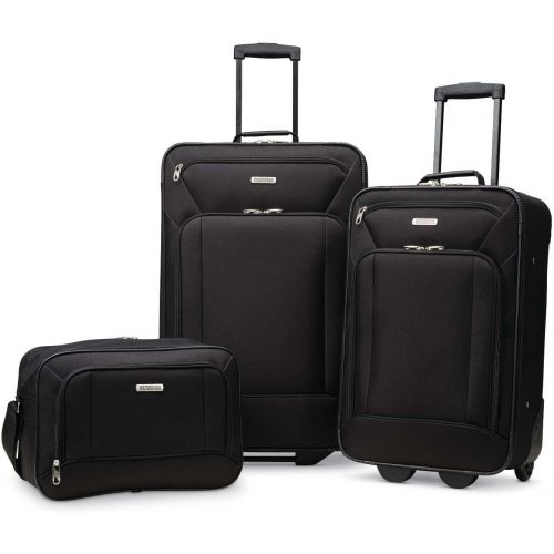  Visit the American Tourister Store American Tourister Fieldbrook XLT Softside Upright Luggage, Black, 3-Piece Set (BB/21/25)