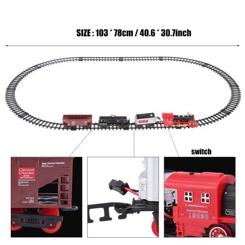  Dilwe RC Railway Set, Electric Smoke Train Toy Remote Control Model Vehicle for Kids Present