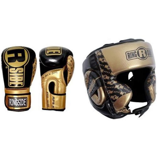  Ringside Apex Sparring Boxing Gloves and Boxing Headgear Bundle
