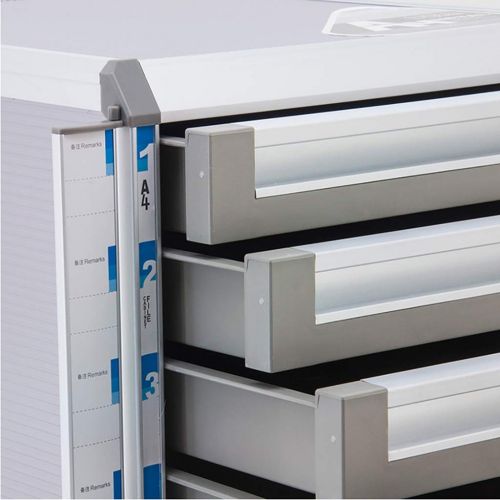  ZCCWJG File Cabinet, Desktop high Drawer Office Storage Box can be Locked (Aluminum Alloy 5 Layers) (Color : B)
