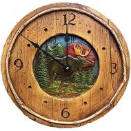 Piazza Pisano Rustic Moose Cabin Decor Wall Clock