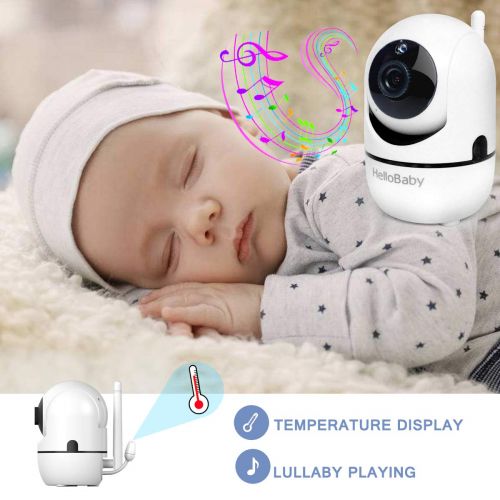  HelloBaby Video Baby Monitor with Remote Camera Pan-Tilt-Zoom, 3.2 Color LCD Screen, Infrared Night Vision, Temperature Monitoring, Lullaby, Two Way Audio, Includes Wall Mount Kit
