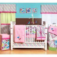 Bacati Botanical Pink 6pc Crib Set