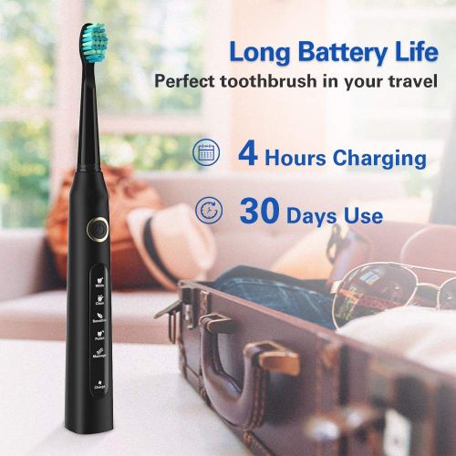  Electric Toothbrush Rechargeable Sonic Toothbrush for Kids and Adults, Smart Timer, USB Toothbrush Up...