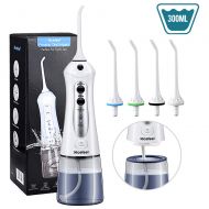 Cordless Water Flosser Oral Irrigator, Nicefeel IPX7 Waterproof 3-Mode USB Rechargable Professinal Portable Water Dental Flosser with 4 Jet Tips for Braces and Teeth Whitening of F