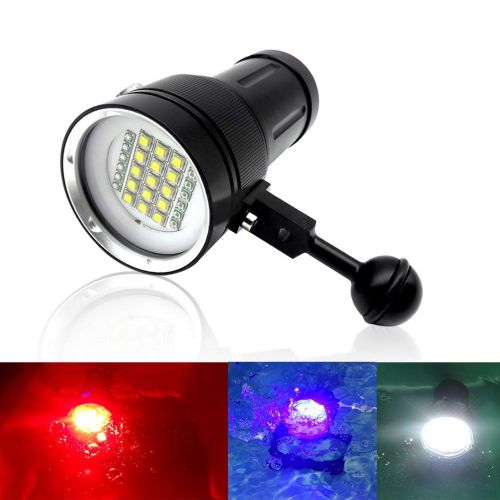  KEANTY 12000LM LED Diving Light Underwater Video 15 XML2+6 Red+6 UV LED Photography Flashlight Lamp IPX8 Waterproof Torch Lamp
