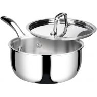 Secura Duxtop Whole-Clad Tri-Ply Stainless Steel Induction Ready Premium Cookware with Lid, 3 Quart