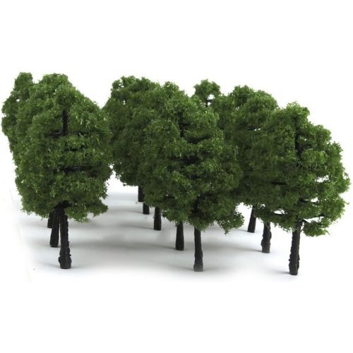  [아마존베스트]WINOMO 20pcs Model Trees Miniature Landscape Scenery Train Railways Trees Scale 1:100 Dark Green