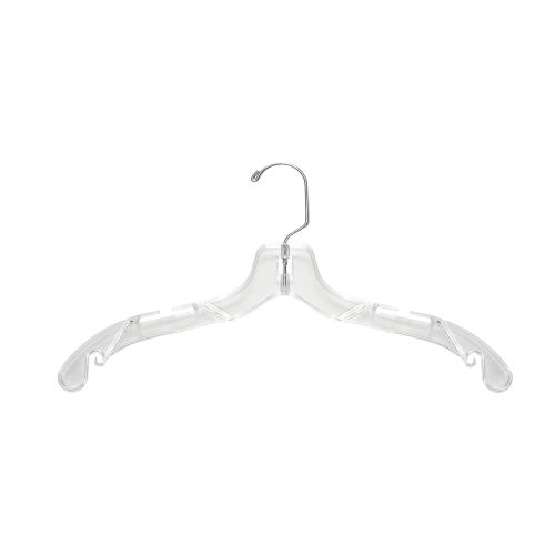  NAHANCO 507 Plastic Dress Hanger, Medium Weight, 17, Clear (Pack of 100)
