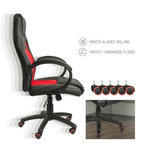 Homall Gaming Chair Ergonomic Racing Style Computer Chair High Back Office Chair Executive Swivel Task Chair Leather Cobra Mesh Desk Chair Padded Armrests Bucket Seat and Lumbar Su