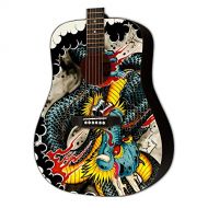 Skinnys Webworks Graphic Acoustic Guitar TATTOOS DRAGON Design