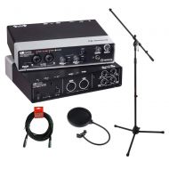 Steinberg UR242 - USB 2.0 Audio Interface with Dual Microphone Preamps, MS-5230F Tripod Microphone Stand, XLR Cable & Pop Filter Kit