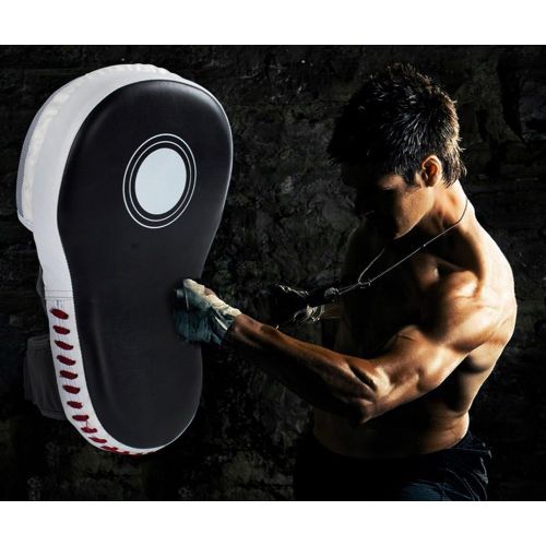  Aoneky PU Leather Curved Punching Mitts - Target Focus Training Hand Pads for Boxing, Karate, MMA, Muay Thai, Kickboxing, Dojo, UFC, Martial Arts, 1 Pair