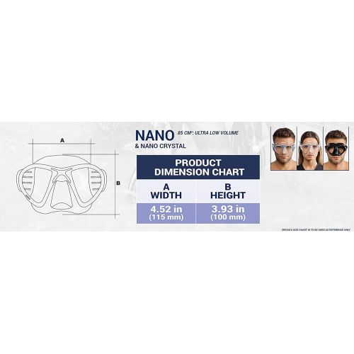 크레시 [아마존베스트]Cressi Low Volume Adult Mask for Scuba, Freediving, Spearfishing | Nano Made in Italy