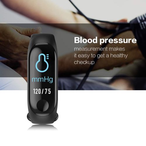  Homyl Fitness Tracker Herzfrequenz Wasserdicht Smart Armband Unisex Uhren Handgelenk (Farben auswahlen) - schwarz