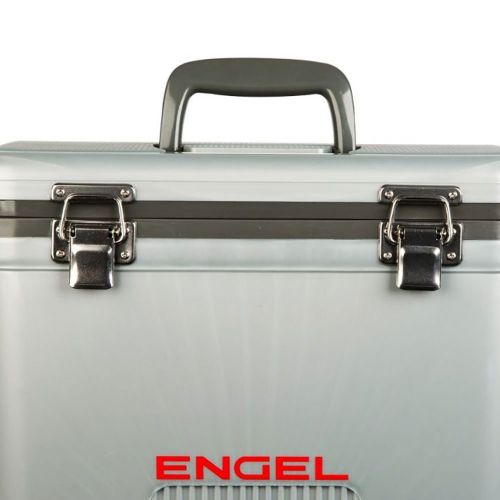  Engel 13 Quart Fishing Dry Box Cooler with Shoulder Strap, Silver (2 Pack)